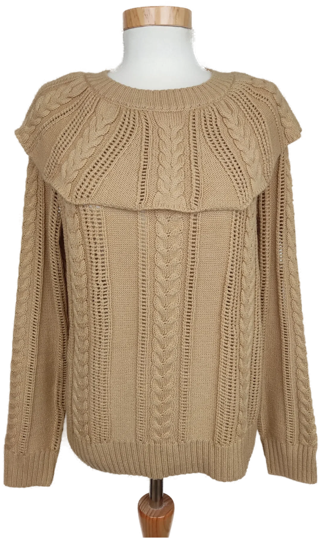 Vero Moda Damen Strickpullover mit Rüschen, hellbraun - S/36 - Bild 1