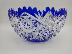 Dekorative Bleikristallschüssel  in blau - Bild 2