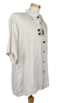 Trachten Herren Leinenhemd, weiß - Gr. XL - Bild 2