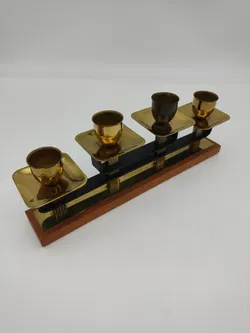 Mid Century Kerzenständer aus Teak & Messing - Bild 7