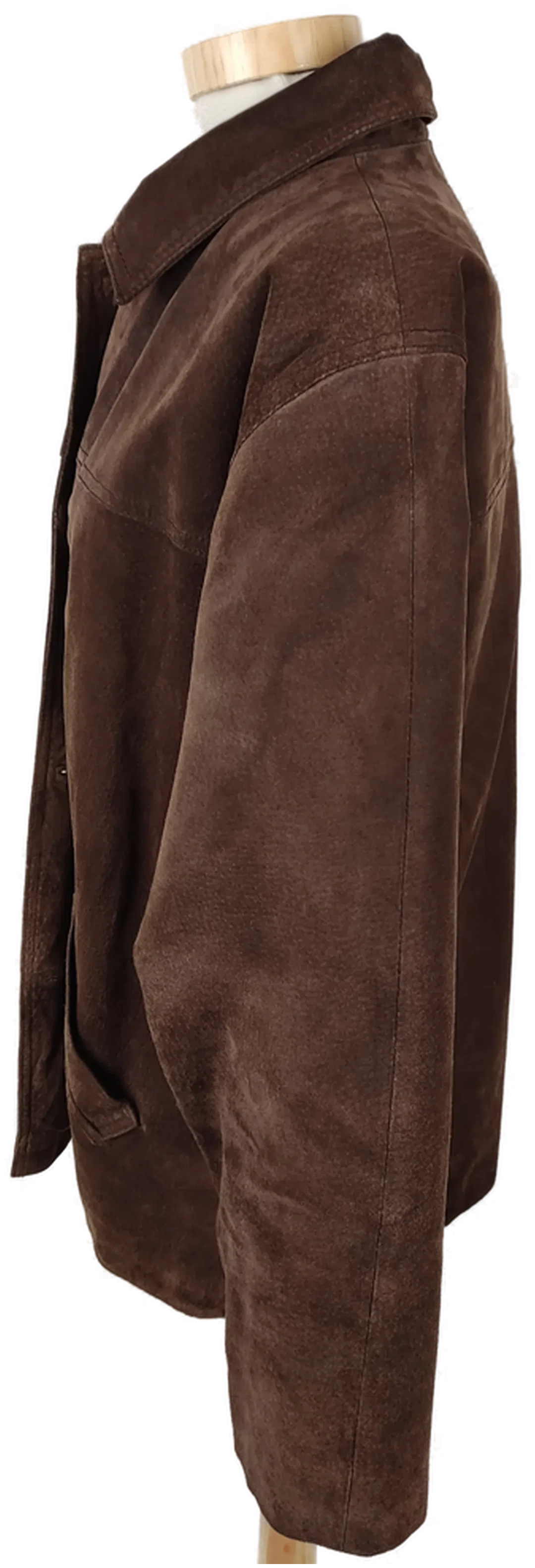 Echtlederjacke "Fascination in Leather", langarm mit Kragen, dunkelbraun mit Taschen, Größe 42 – Bild 2