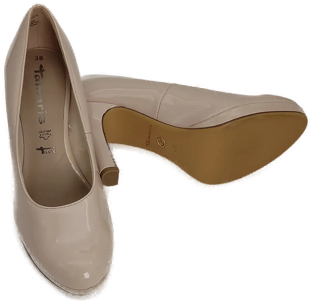 Tamaris Pumps in Lack-Optik, Echtes Leder, Altrosa – Bild 2