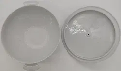 Kamla Porzellan/Keramik Suppenschüssel/Suppenterrine weiß mit Goldrand - Bild 6