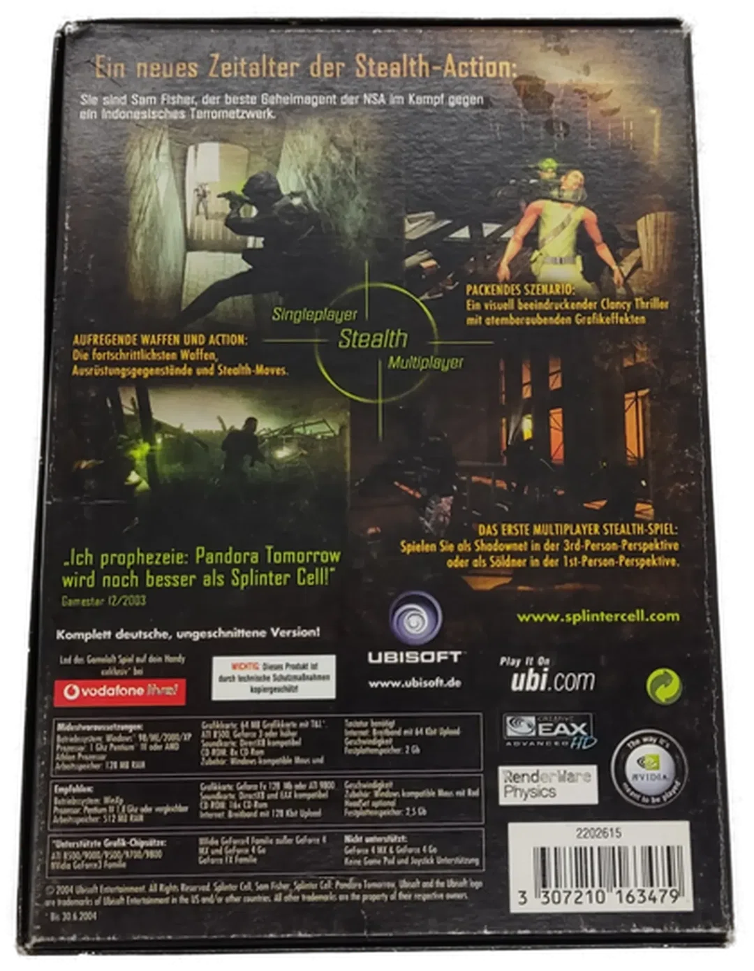 PC Game 4 CD-ROM Splinter Cell Pandora Tomorrow – Bild 3