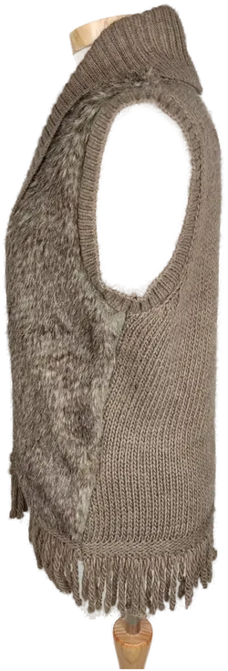 Street One Damen Strickweste mit Fell braun - L/40 - Bild 3