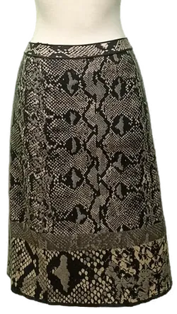 Marc Cain Damen Midirock Schlangenprint grau/weiß Gr. XXL - Bild 1