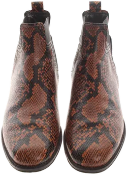 TOD'S Chelsea Boots Damen Gr. 39 – Schlangenleder-Optik – Braun/Schwarz – Echtleder – Made in Italy - Bild 3