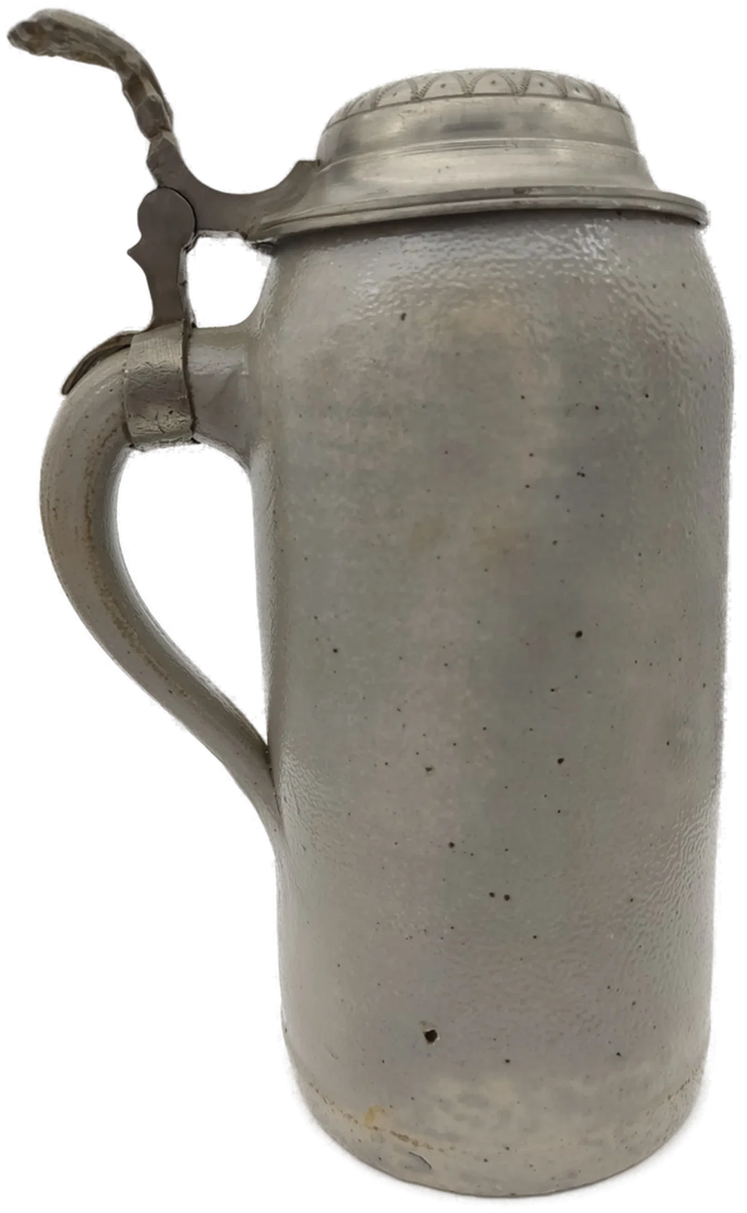 Bierkrug Steinzeug mit Geprägter Zinndeckel  1 L | Mit Charakterspur - Bild 4