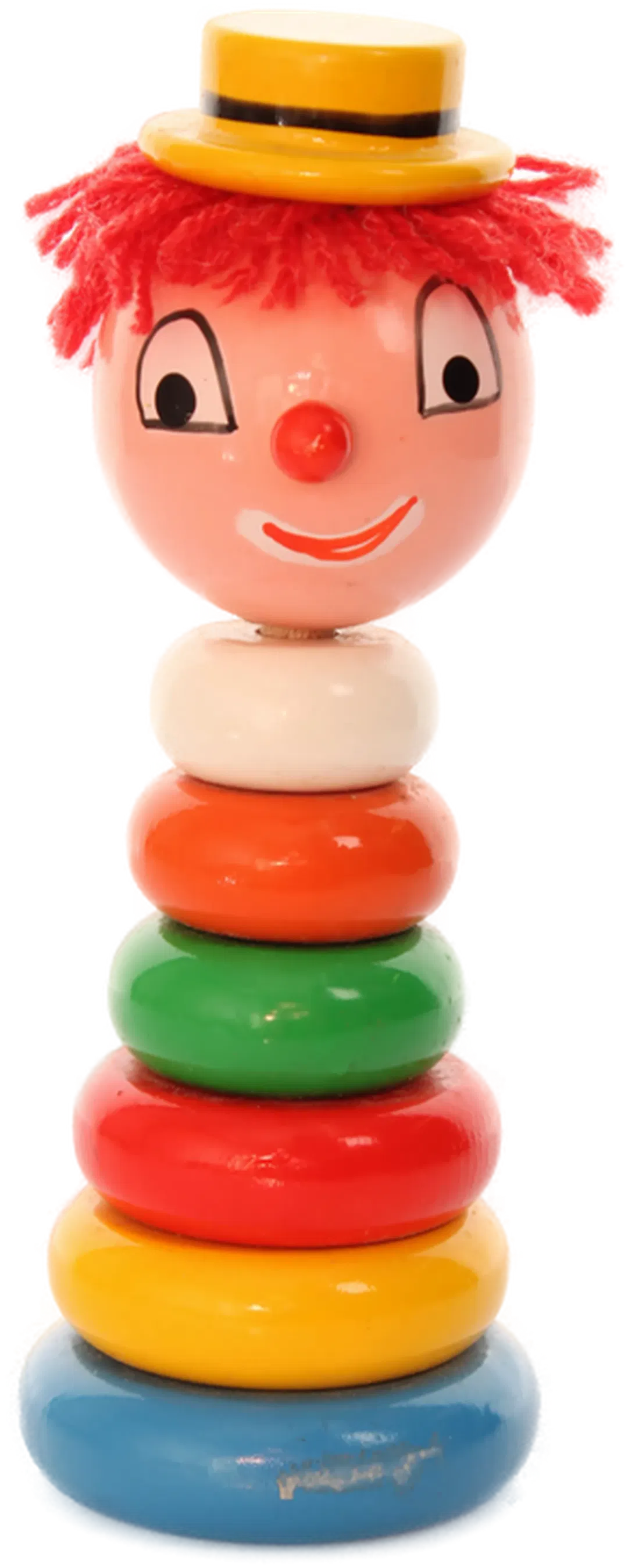 Bunter Holz Clown – Vintage Steckspielzeug für Kinder - Bild 1