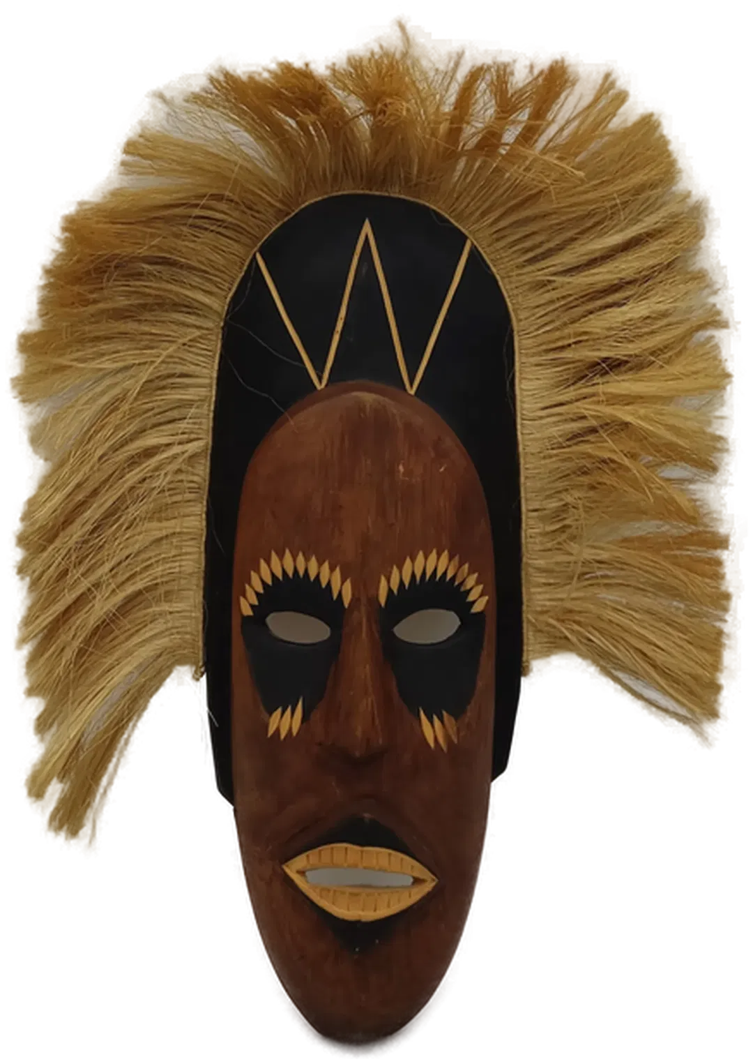 Afrikanische Maske Holz braun/mehrfarbig - Bild 1