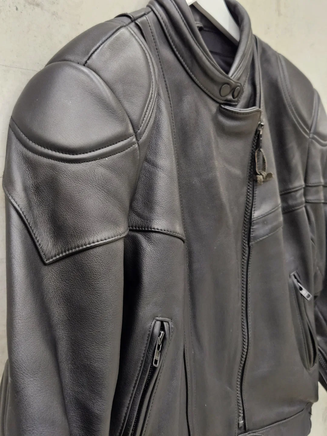 SANMARU Herren Leder Motorrad Jacket, schwarz - Gr. M – Bild 4