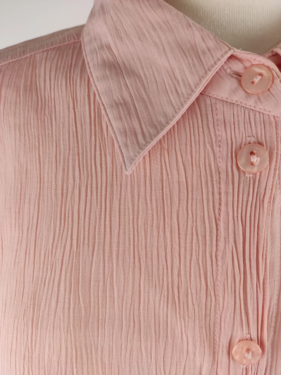 Bluse "Canda", kurzarm mit Kragen, rosa, Größe 46 – Bild 4