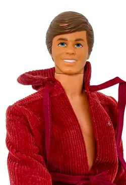Vintage Ken Mattel-Puppe mit rotem Morgenmantel ca 29,5 cm