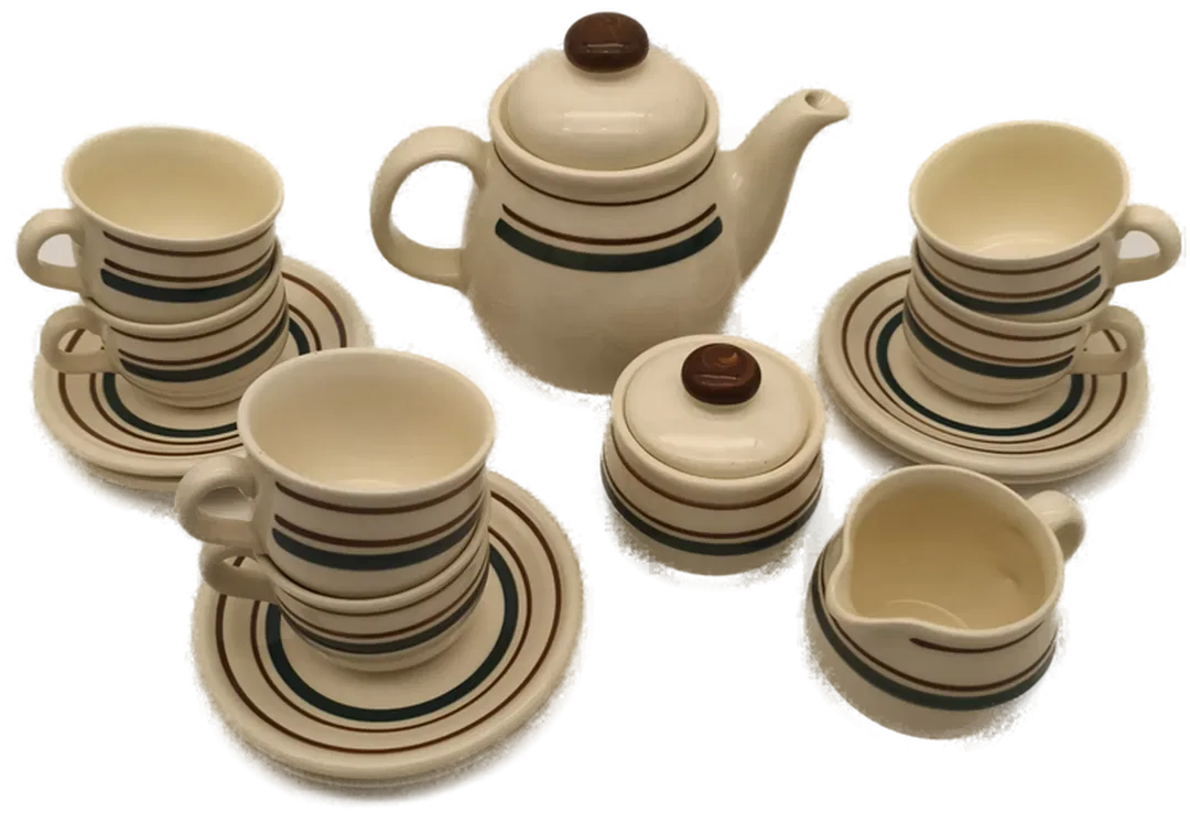 Keramik-Kaffeeservice Beige | Ostalgie-Charme - Bild 4