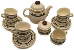 Keramik-Kaffeeservice Beige | Ostalgie-Charme - Bild 1