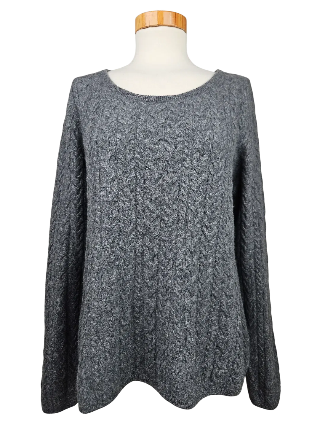 Garnet Hill Damen Pullover (Kaschmir), grau - Gr. M - Bild 1