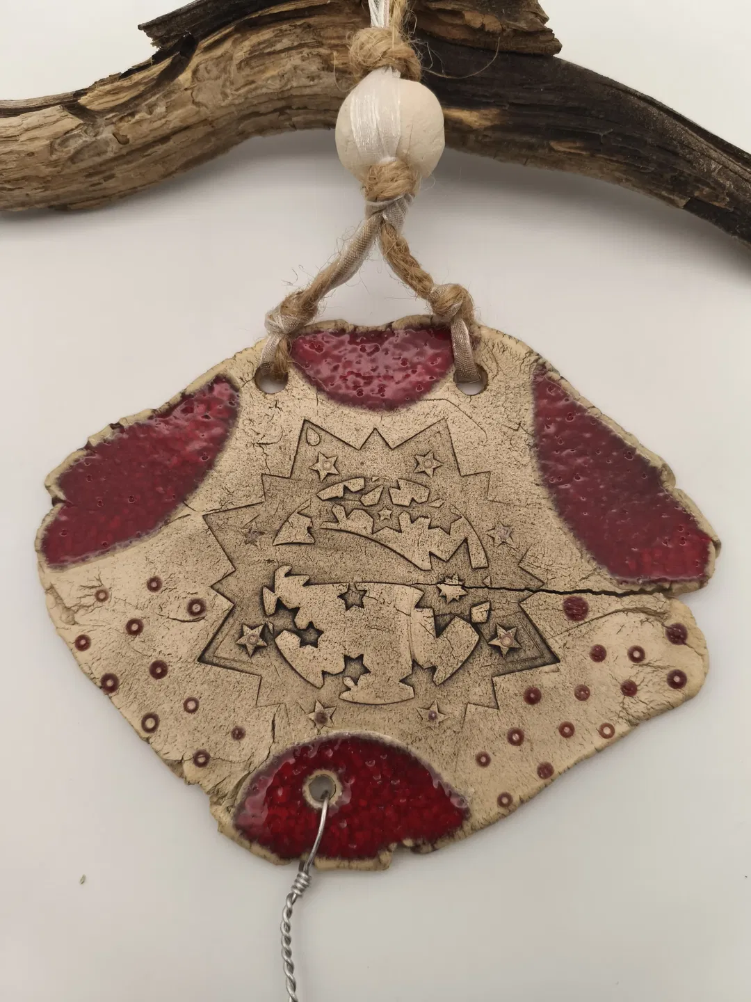 Deko Weihnachten, Keramik rot - Bild 1