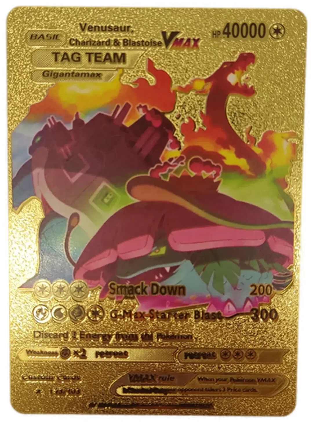 Pokémon Sammelkarte Goldfolie Venusaur Charizard & Blastoise Vmax BASIC - Bild 4