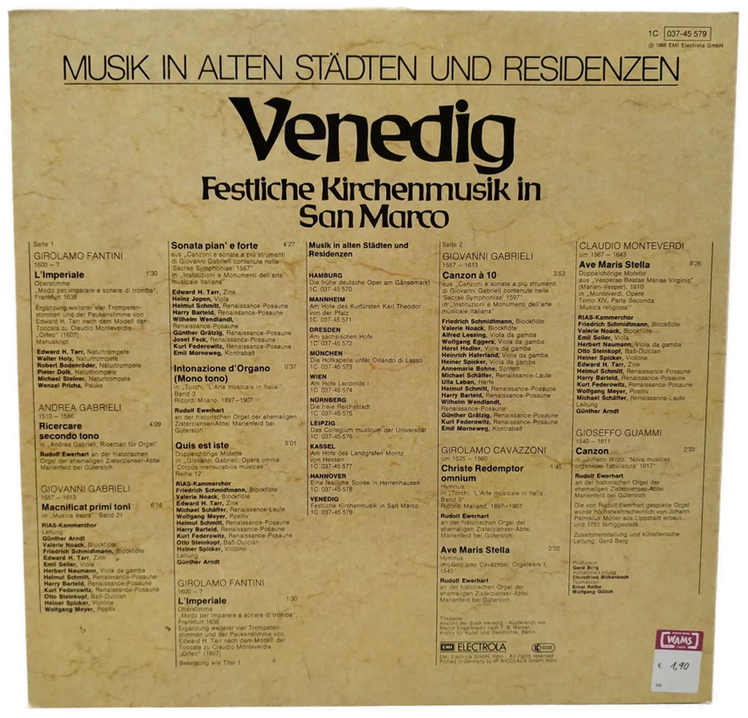 Venedig, "Festliche Kirchenmusik in San Marino" - Schallplatte – Bild 3