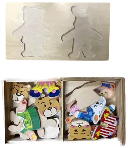 Ankleide Puzzle Bär und Hase aus Holz - ab 3 Jahren - Bild 2