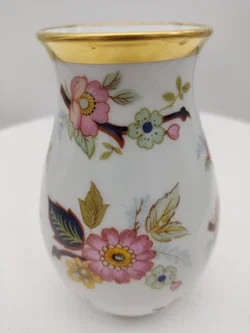 Vase von Royal Porzellan Bavaria mit Blumendekor und Goldrand  – Vorschau 7