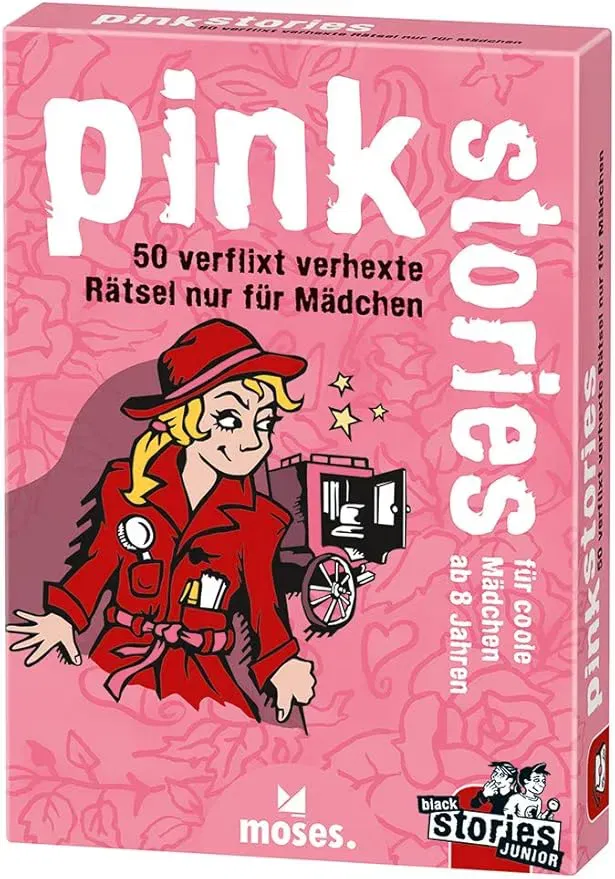 Moses. black stories Junior – pink stories | Rätsel-Kartenspiel für Mädchen - Bild 1