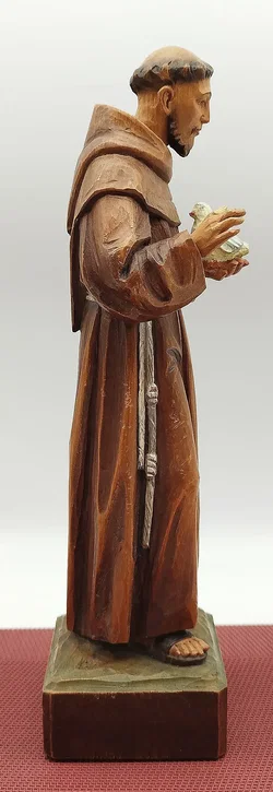 Holzstatue, handgeschnitzt aus Südtirol, Franz v. Assisi | Liebevoll Gealtert - Bild 3