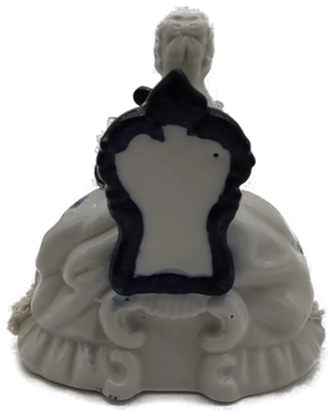 Porzellan Figur Dame mit Harfe, handbemalt, Höhe 14,5 cm, Breite 13,5 cm – Bild 3