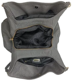 DKNY Damenhandtasche aus genarbtem Leder in Grau – Vorschau 9