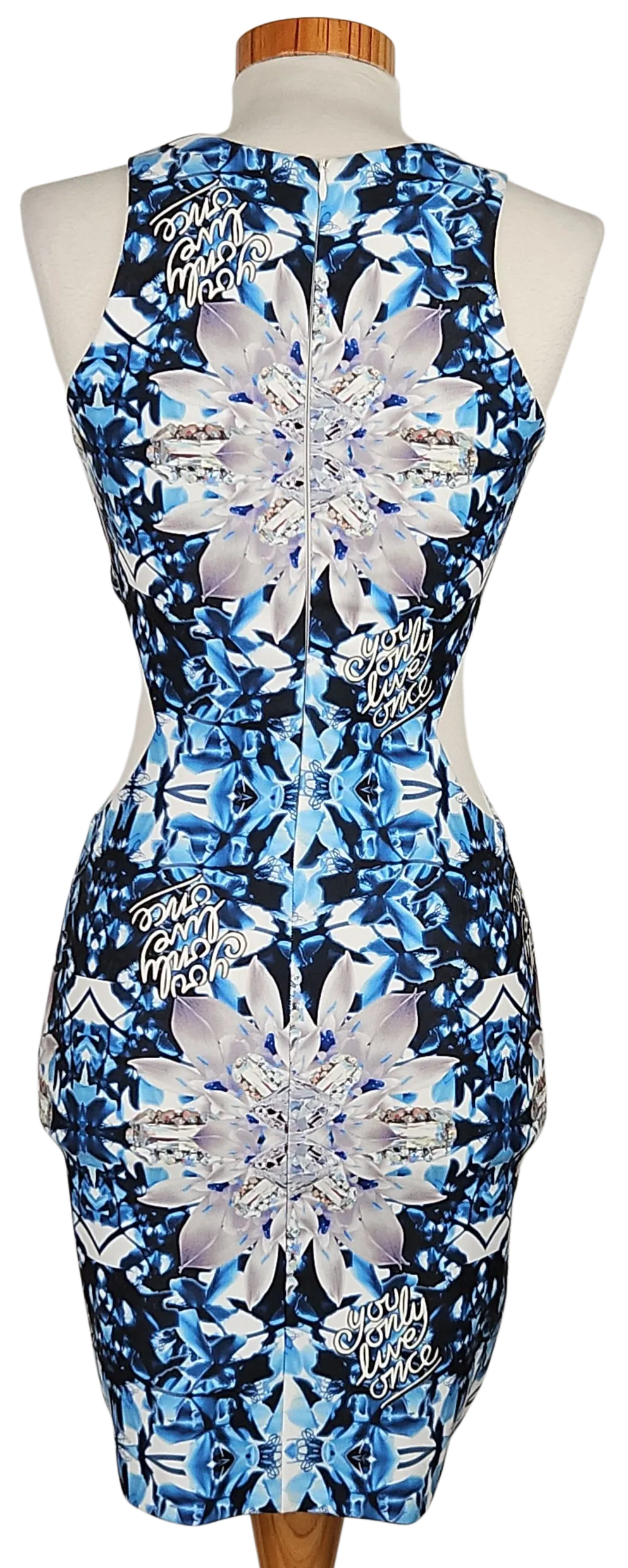 PHILIPP PLEIN Damen Minikleid, blau/weiß - Gr. S  – Bild 2