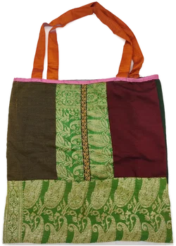 Patchwork Tote Bag Seide, Brokat | Thai-Boho-Schatz – Vorschau 4