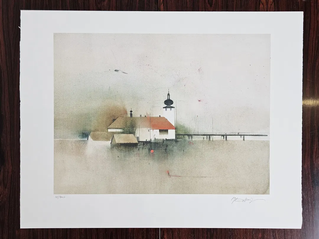 ERNST BALLUF - Schloss Orth - Lithographie  - Bild 1