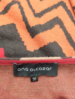 Damenweste Ana Alcazar | Beige-Schwarz-Rot im Zickzackmuster – Vorschau 4