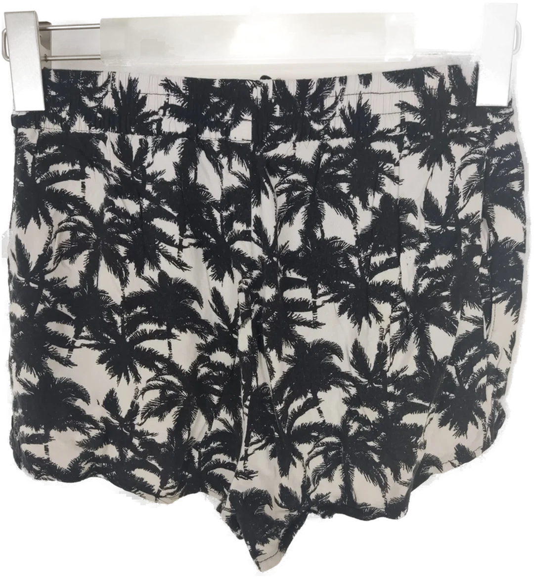 Schwarze gemusterte H&M Shorts mit Gummizugbund - Größe 34 (geschätzt) – Bild 2