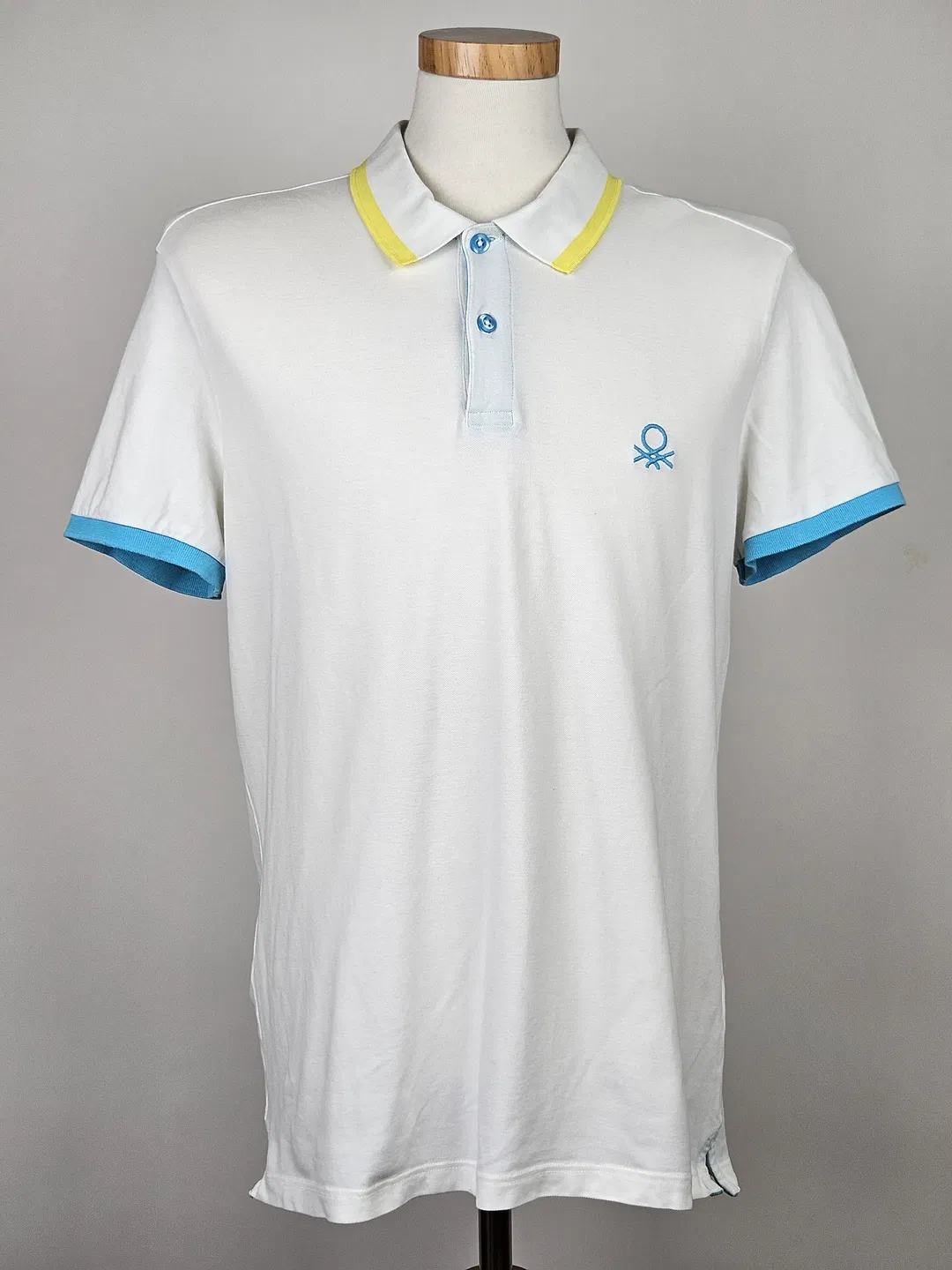 UNITED COLORS OF BENETTON Herren Poloshirt, weiß - Gr. L  - Bild 1