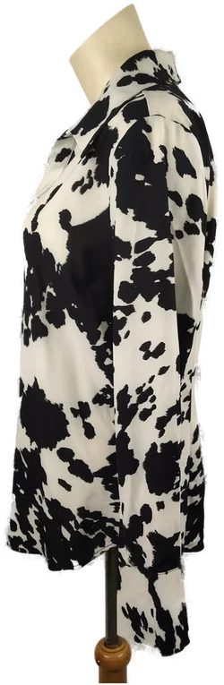Zara Damenbluse Größe 44 in Schwarz-Weiß | Animal Print – Vorschau 2