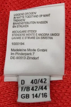 Madeleine Mode Kurzarm Damen Pullover hellrot - Gr. 40/42 - Bild 4