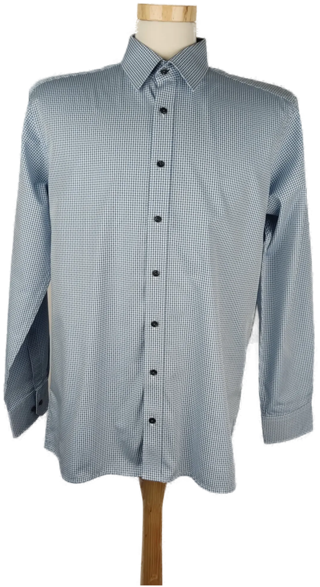 Eterna Herrenhemd langarm blau kariert- 41/16 - Bild 1