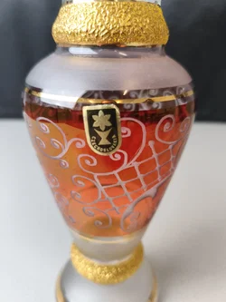 böhmische Glasvase, satiniertes Glas, neuwertig - Bild 2