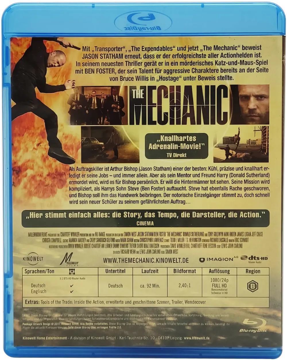 Blu-Ray "The Mechanic" mit Ben Foster und Jason Statham – Bild 2