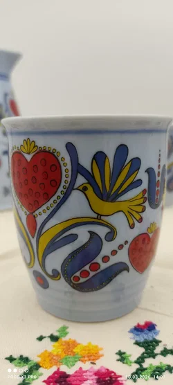 Lilien Porzellan Krug & 2 Becher Set | Einmaliges Unikat - Bild 5