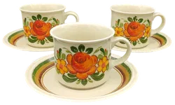 Winterling Röslau Bavaria Kaffeetassen Set (3 Tassen + 3 Untertassen) - Bild 1