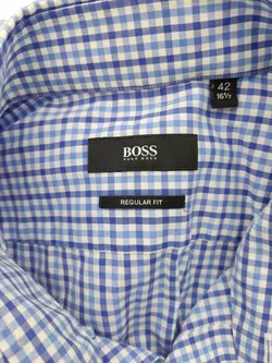 Hugo Boss Herren Hemd blau/weiß kariert Gr. 42 - Bild 3