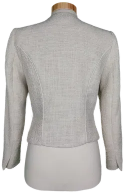 H&M Damen Kurzblazer naturweiß in Leinenoptik - XS/34 - Bild 2