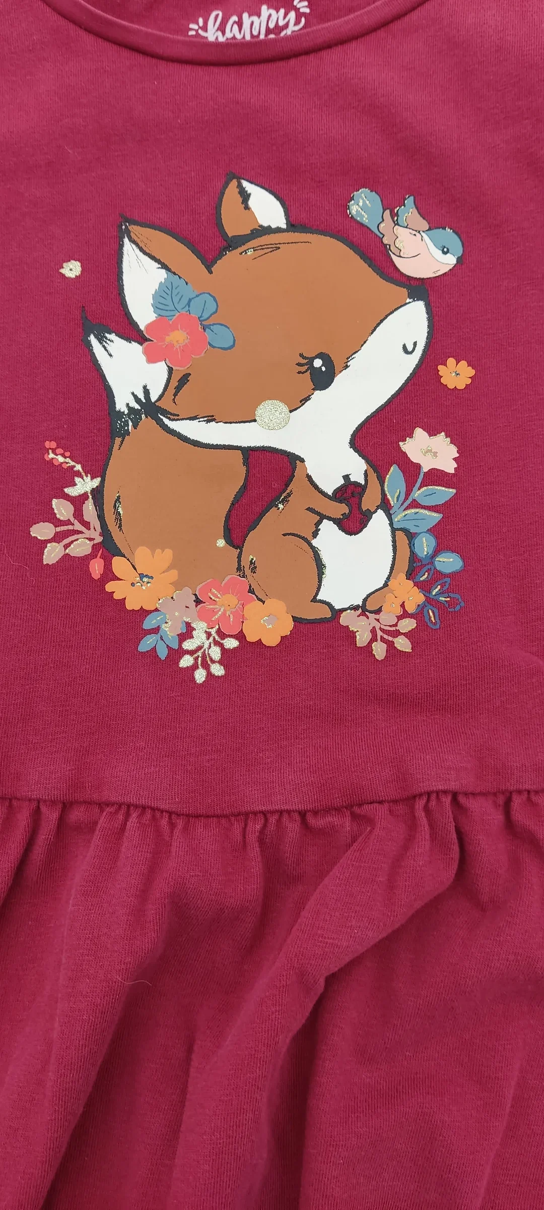 Happy girls club Kinder Kleid weinrot Gr. 134 – Bild 3