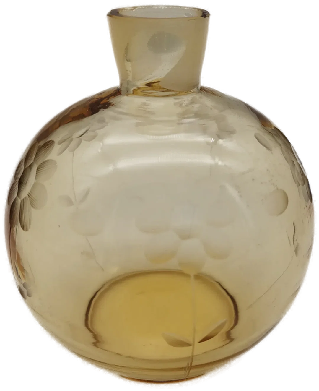 Deko Glasvase Gelb | Mit Blumengravur - Bild 1