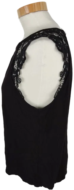 H&M Damen Top mit Spitze, schwarz, Größe M – Vorschau 3