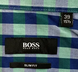 Hugo Boss Herrenhemd kariert grün/blau Gr. M – Vorschau 3