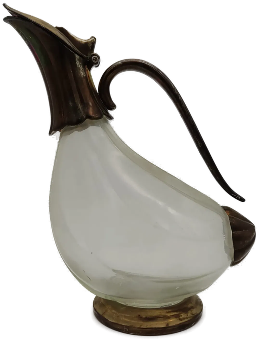Entenschnabelkaraffe - Glas versilbert (oxidiert) - Bild 1