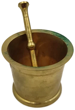 Massiver Messing-Mörser und Stößel – Vorschau 1